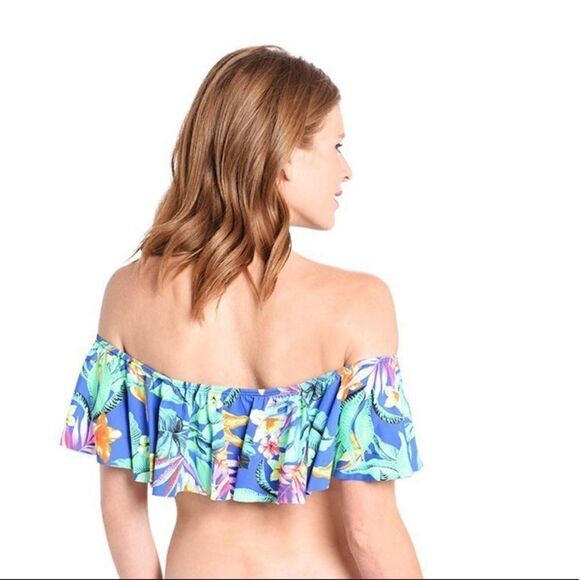 MAAJI OFF THE SHOULDER Floral RUFFLE BIKINI TOP - Picture 3 of 14